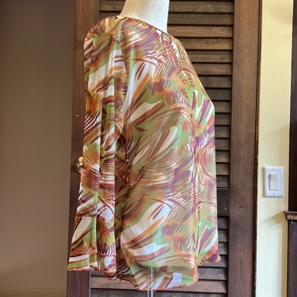 Swirl Paint Sheer Blouse - Picture 9 of 9